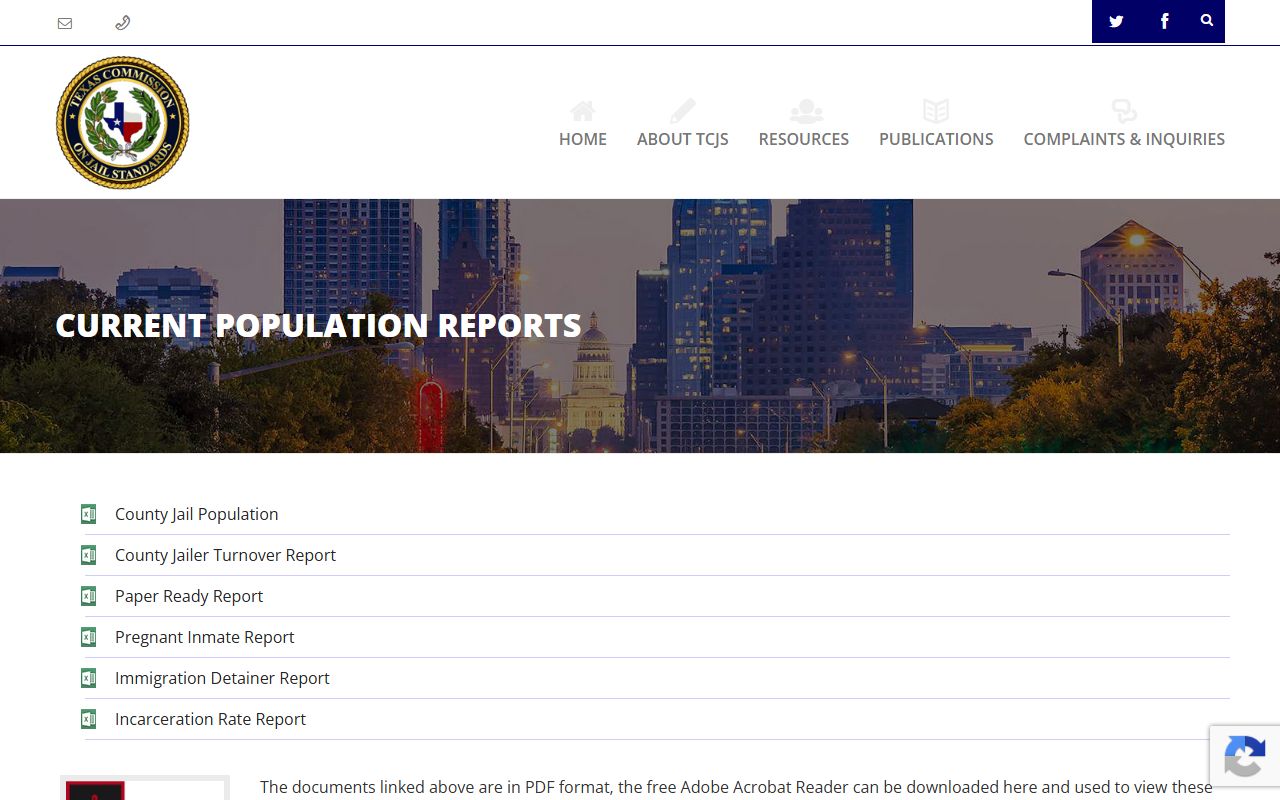 Rolling Plains Detention Center inmate population TCJS reports page